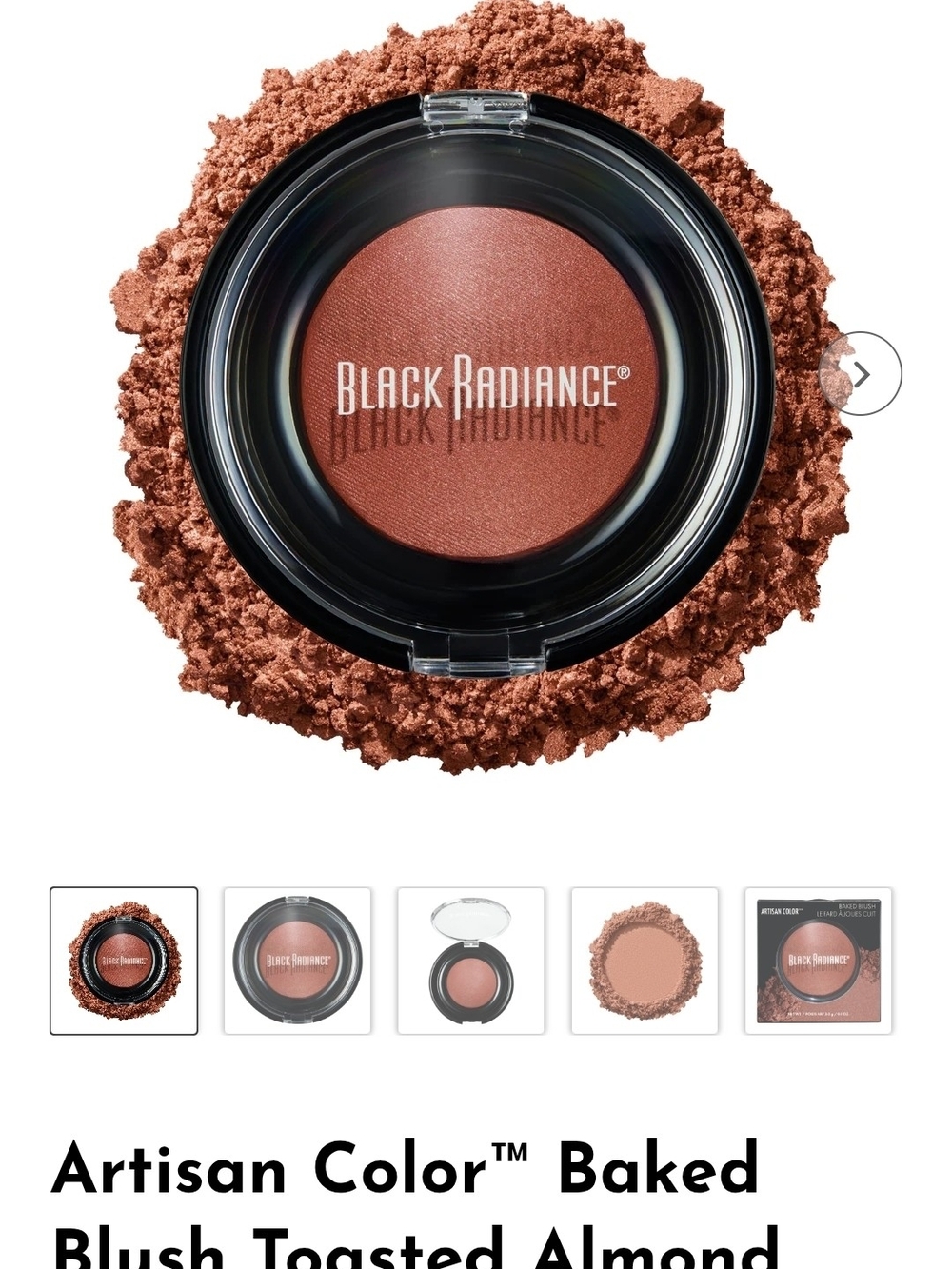 Black Radiance Artisan Color Baked Blush - Toasted Almond (Warm Peach-Brown)